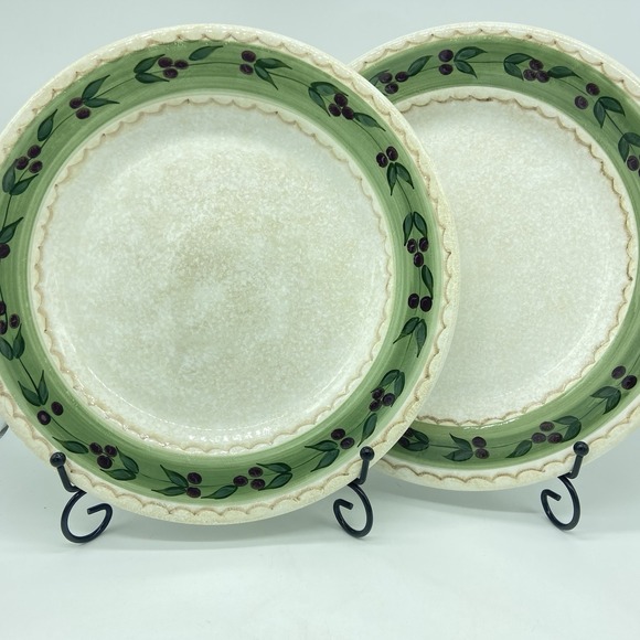 Oneida Other - Oneida Oliveto Hand-Painted Dinner Plates Set Of 2 - 11" Mediterranean‎ Vintage